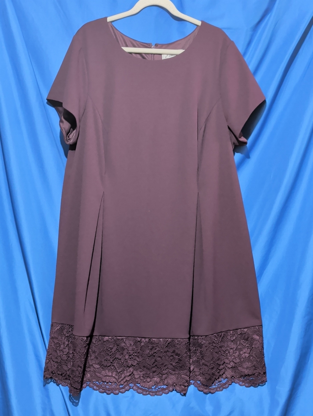J. Howard Mauve Purple Lace-Hem Pleated Sheath Dress Plus Size 22W